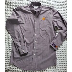 Clemson Button Down Shirt OObe Purple Check IPTAY button Down‎ Medium